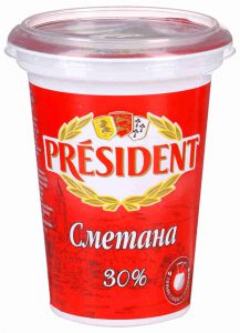 Сметана 30% 350 гр. ТМ Президент