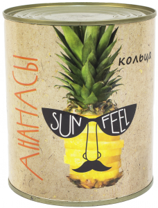 Ананас консервированный кольца 850 гр.ТМ SUNFEEL