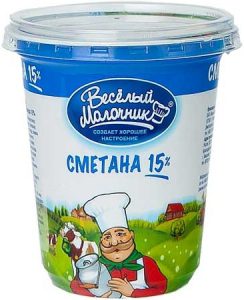 Сметана 15% 330 гр. ТМ Веселый молочник