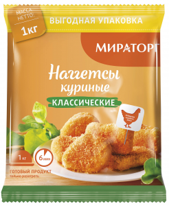 Нагеттсы куриные 1,105 кг. ТМ Мираторг