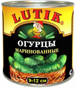 Огурцы маринованные 9-12 см. ж/б 3.1 кг. ТМ LUTIK