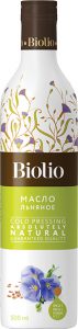 Масло льняное BIOLIO нерафинированное, 0,5 л