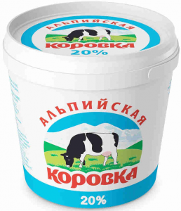 Сметанный продукт 20% 0.9 кг. ТМ Альпийская коровка