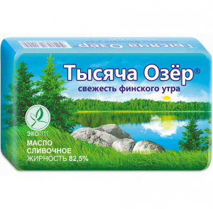 Масло сливочное 82,5% 400 гр. ТМ Тысяча озер