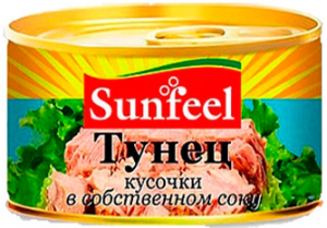 Тунец кусочки ж/б 170 гр. ТМ SANFEEL