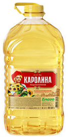 Масло подсолнечное рафинированное дез. 5 л.ТМ Каролина