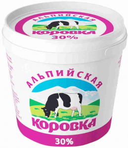 Сметанный продукт 30% 0.9 кг. ТМ Альпийская коровка