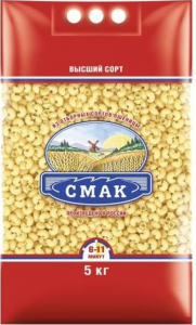 Макаронные изделия в ассортименте пакет 5 кг. ТМ СМАК