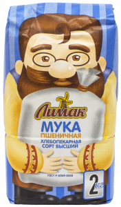 Мука пшеничная высший сорт 2 кг. ТМ Лимак/Горница/Липецкая