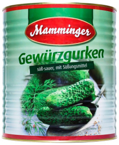 Огурцы корнишоны маринованные ж/б 4,25 л. ТМ MAMMINGER Германия