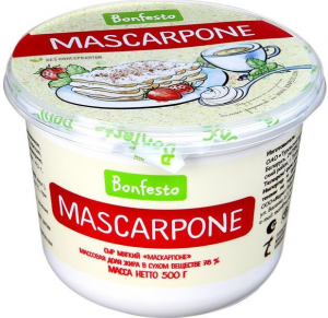 Сыр Маскарпоне 78 % 500 гр. ТМ Бонфесто