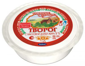 Творог натуральный 9 % 355 гр. ТМ Славянские традиции