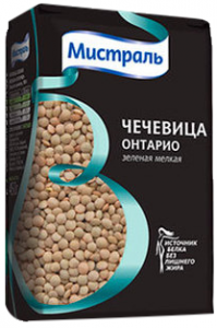 Чечевица зеленая 450 гр.ТМ Мистраль