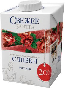 Сливки натуральные 22% 1000 мл ТМ Свежее завтра