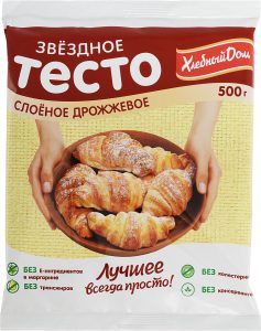 Тесто слоеное дрожжевое Звездное ТМ Талосто 500 гр.
