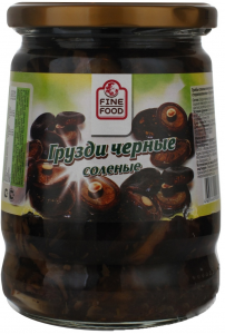 ГРИБЫ СОЛЕНЫЕ ЧЕРНЫЕ ГРУЗДИ FINE FOOD, 540Г